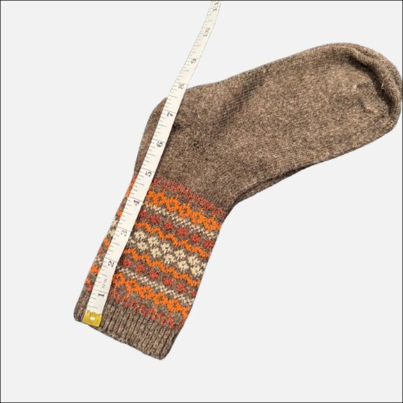 Unbranded Brown Knit Fair Isle Socks Stocking Stuffer - Picture 4 of 5